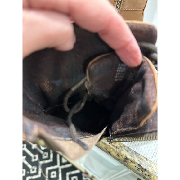 BORN Camryn Genuine Leather Brown Double Buckle Strap Lace-Up Cognac Boots 8.5 - Picture 15 of 15